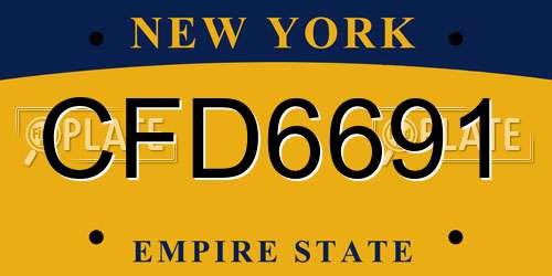 CFD6691 New York License Plate