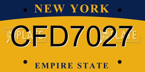 CFD7027 New York License Plate