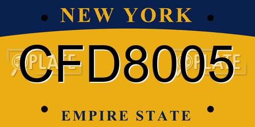 CFD8005 New York License Plate
