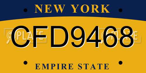 CFD9468 New York License Plate
