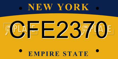 CFE2370 New York License Plate