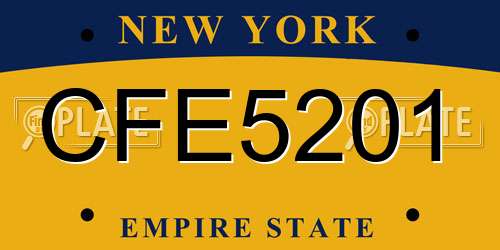 CFE5201 New York License Plate