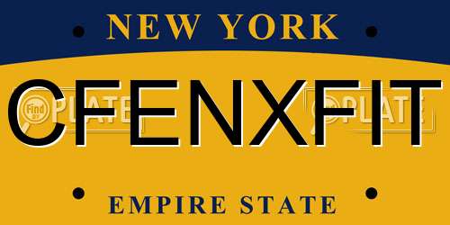 CFENXFIT New York License Plate