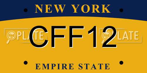 CFF12 New York License Plate