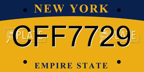 CFF7729 New York License Plate