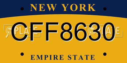CFF8630 New York License Plate