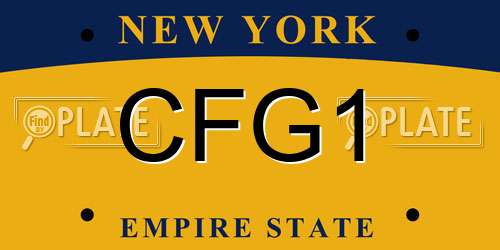 CFG1 New York License Plate