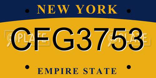 CFG3753 New York License Plate