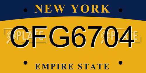 CFG6704 New York License Plate