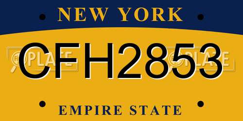 CFH2853 New York License Plate