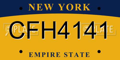 CFH4141 New York License Plate
