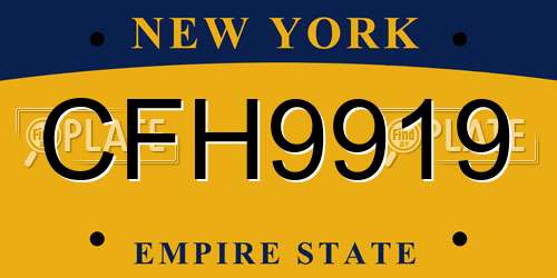 CFH9919 New York License Plate