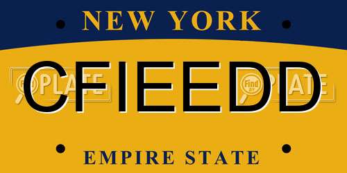 CFIEEDD New York License Plate