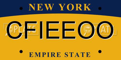 CFIEEOO New York License Plate