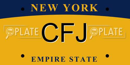 CFJ New York License Plate