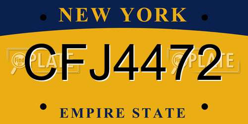 CFJ4472 New York License Plate