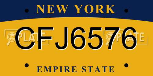 CFJ6576 New York License Plate