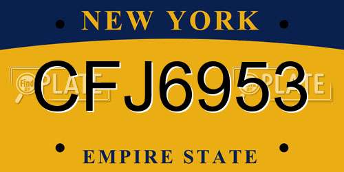 CFJ6953 New York License Plate