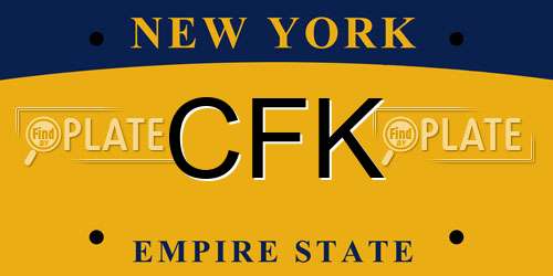 CFK New York License Plate