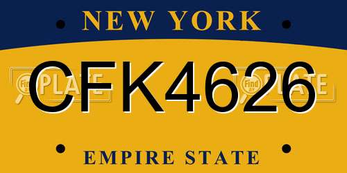 CFK4626 New York License Plate