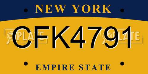 CFK4791 New York License Plate