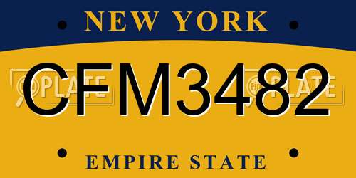 CFM3482 New York License Plate