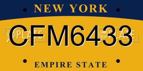 CFM6433 New York License Plate