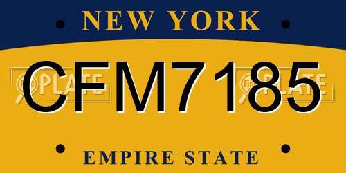 CFM7185 New York License Plate