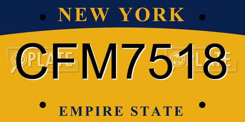 CFM7518 New York License Plate