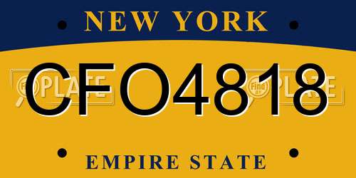 CFO4818 New York License Plate
