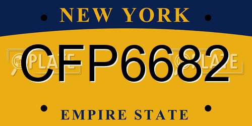 CFP6682 New York License Plate
