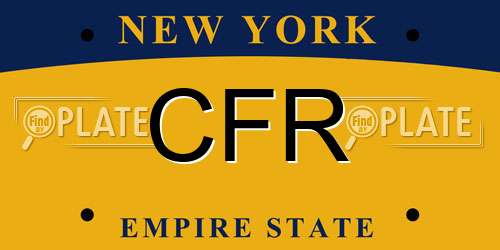 CFR New York License Plate