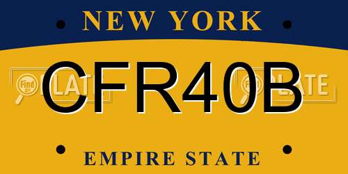 CFR40B New York License Plate