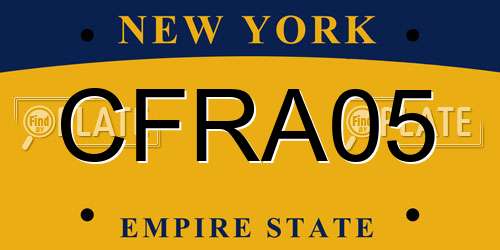 CFRA05 New York License Plate