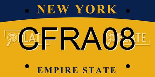 CFRA08 New York License Plate