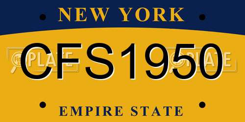 CFS1950 New York License Plate