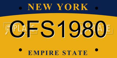 CFS1980 New York License Plate