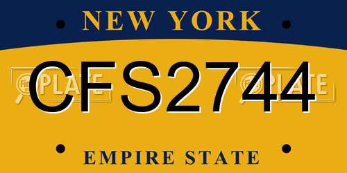 CFS2744 New York License Plate