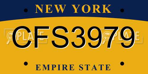 CFS3979 New York License Plate