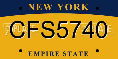 CFS5740 New York License Plate
