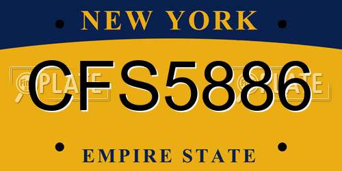 CFS5886 New York License Plate