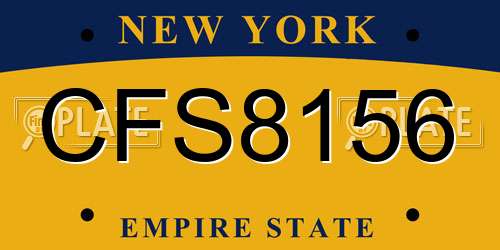 CFS8156 New York License Plate
