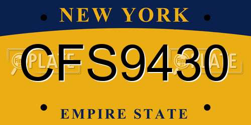 CFS9430 New York License Plate