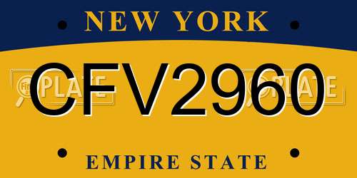CFV2960 New York License Plate