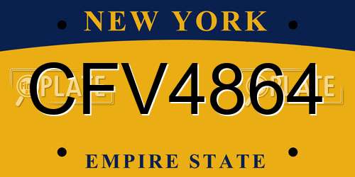 CFV4864 New York License Plate