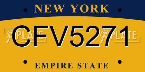CFV5271 New York License Plate