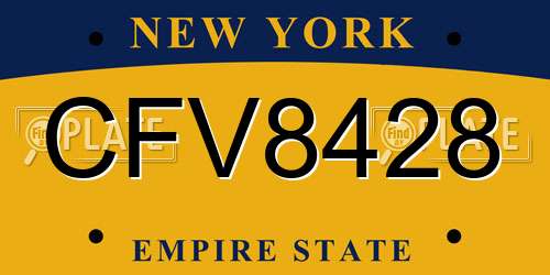 CFV8428 New York License Plate