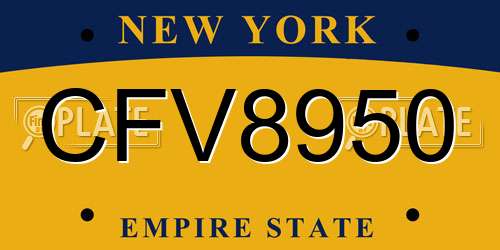 CFV8950 New York License Plate