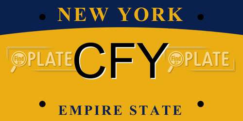 CFY New York License Plate