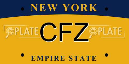 CFZ New York License Plate